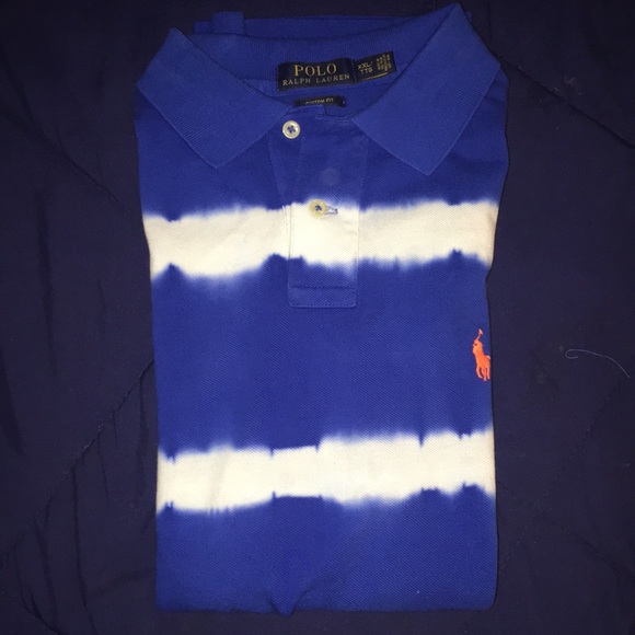 Blue/White/Orange Polo T-Shirt - Picture 1 of 1
